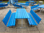 Recycled plastic wood blue benching planks
