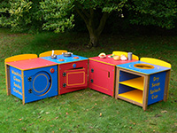 Recycled Plastic Outdoor Play Kitchen (phonic words) for schools
