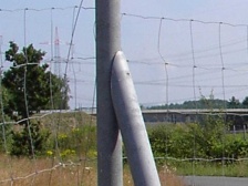 Reinforced Recycled Mixed Plastic Round Post with Point & Slanted Top  ()80mm