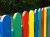 Round Top Multicoloured Fence Pales  Recycled Plastic Wood
