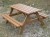 Colour: Oak,  Size: (L)1500 x (W)1300 x (H)770 x (SH)490mm,  Type: Traditional picnic table