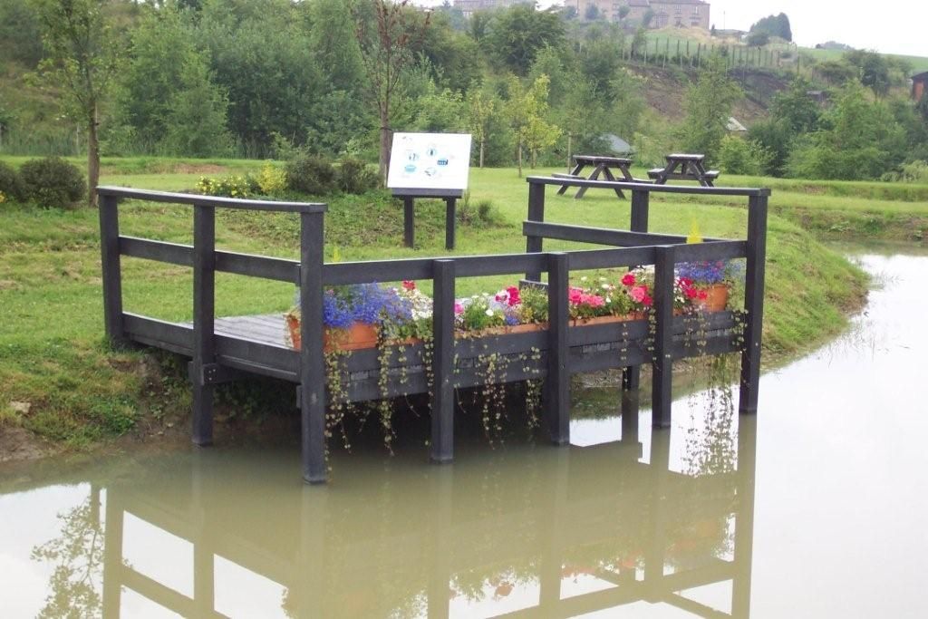 Fishing jetty made from recycled plastic lumber