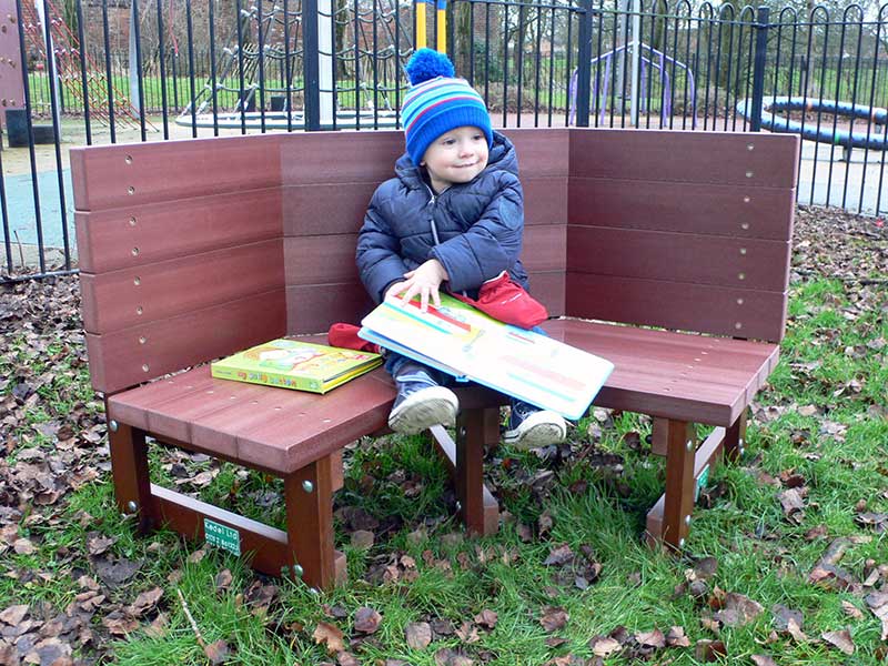 Children's Buddy Bench in Mahogany Recycled Plastic