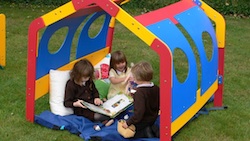 Bright colourful school play den outdoor play equipment