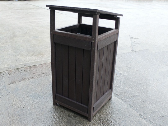 Recycled Plastic Covered Waste Bin