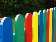 Round Top Multicoloured Fence Pales Recycled Plastic Wood