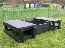 Sand Pit with 2 Seats Recycled Plastic