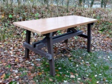 Thames Patio Table - recycled plastic wood/mixed plastic base